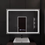 Mirror LED ορθογώνιο 120x80cm Verite Imperial Silver Motion Glow Marcello Σύστημα Defrition Comple
