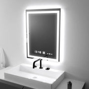 Ορθογώνιος καθρέφτης LED, 45x60cm, Verite MotionGlow Marcello, Σύστημα Demister, Ρολόι & Θερμόμετρο, Ρυθμιζόμενο