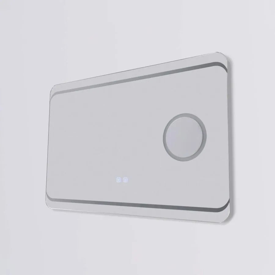 Mirror LED ορθογώνια 80x60cm σύστημα αφής απενεργοποίησης καλλυντικών