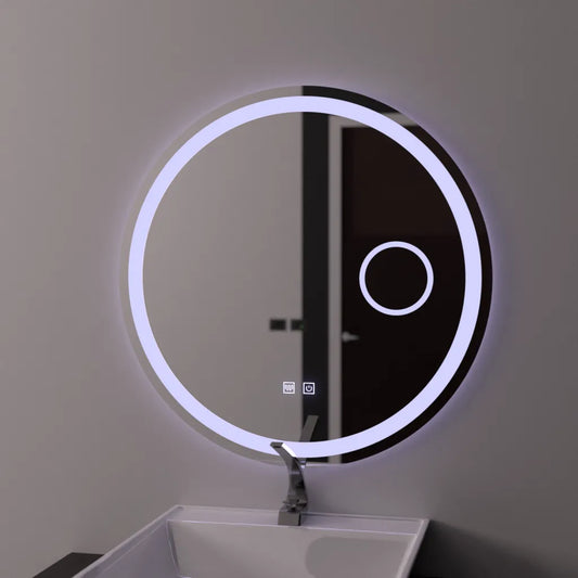 LED Στρογγυλός Καθρέπτης 60cm, Luxor Touch, Σύστημα Demister, Dimmable