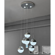 Ο LED Jeremias Pendului με τηλεχειριστήριο, 63W, 2.4GHz, Dimable, Metal, Chrome