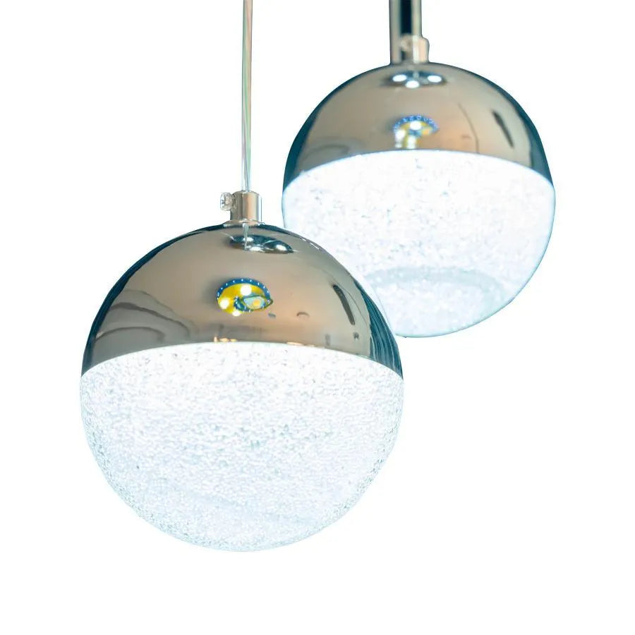 Κρεμαστός πολυέλαιος LED με τηλεχειριστήριο JEREMIAS 63W, 6 Στοιχεία, Κρύο/Ζεστό/Ουδέτερο φως, Ρυθμιζόμενο, Ασημί, Ρυθμιζόμενο ύψος