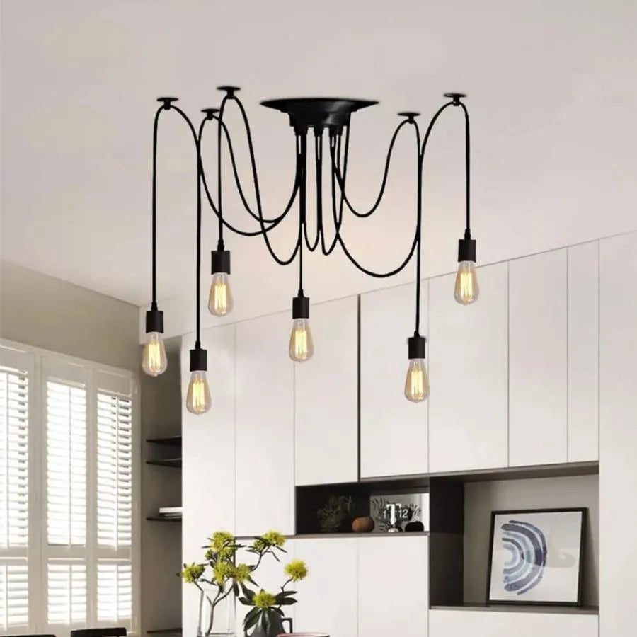 Το Spider Pendul 6*E27, μαύρο, μέταλλο