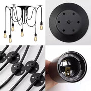 Το Spider Pendul 6*E27, μαύρο, μέταλλο