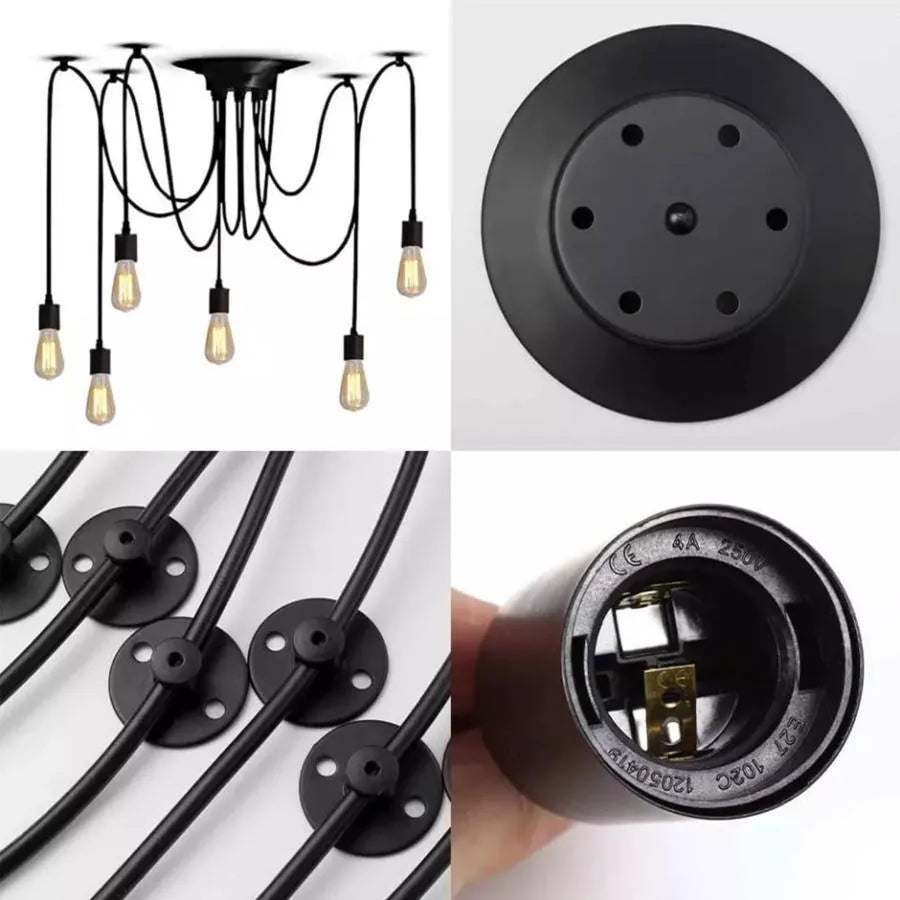 Το Spider Pendul 6*E27, μαύρο, μέταλλο