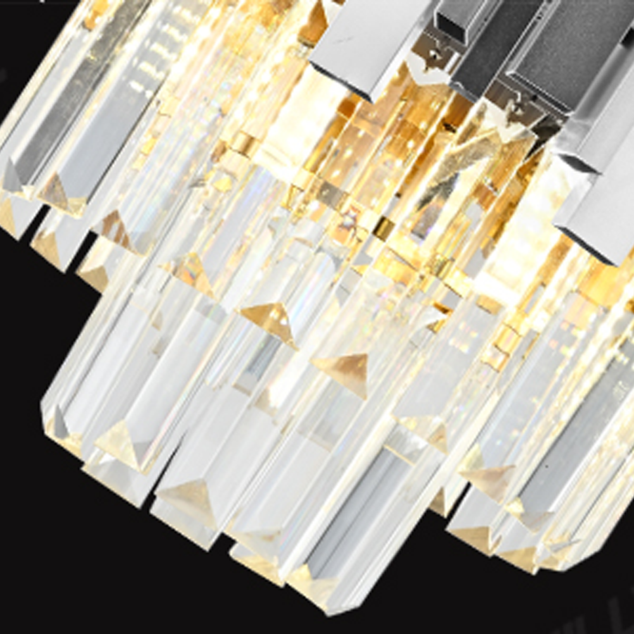 Crystal Blois Petito 3xe14 πολυέλαιος, διάμετρος 30cm, ασήμι, ρυθμιζόμενο ύψος