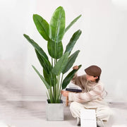 Τεχνητή φυτική διέλευση του παραδείσου (Strelitzia Nicolai), 11 φύλλα, χωρίς γλάστρες, πράσινο 160cm