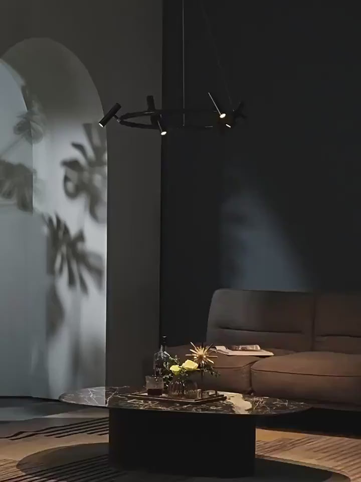 Πολυέλαιος LED με τηλεχειριστήριο Harman, 29W, 8 πηγές, ουδέτερο φως, μαύρο