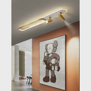 LED LED Filberto, 69W, κρύο/ζεστό φως/ουδέτερο ρυθμιζόμενο ακρυλικό προβολέα και λευκό και χρυσό μέταλλο