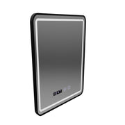 LED Touch Karl Mirror System, ρολόι και θερμοκρασία 50x70 cm Black BrushD πλαίσιο