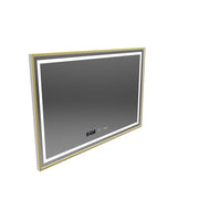 Mirror LED ορθογώνιο 100x65cm Verite Royale Gold Motion Glow Marcello Σύστημα Defrition Rock & Dimable Θερμόμετρο