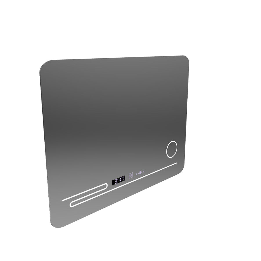 Ο ορθογώνιος καθρέφτης LED 80x60cm Fortaleza Motionglow Marcello Defrosting System Thermometer και Cosmetic Wolf Clock