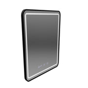LED Touch Gerhard Mirror System, ρολόι και θερμοκρασία 60x80 cm Black BrushD πλαίσιο