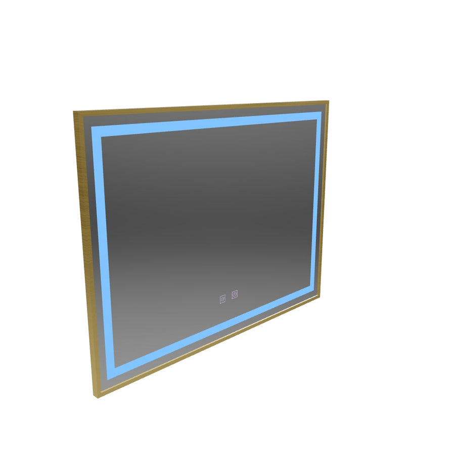 LED Touch Kariri Mirror, 80x60 cm, Λειτουργία απόψυξης, χρυσό τριαντάφυλλο πλαίσιο