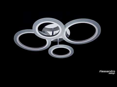 Πολυέλαιος LED με τηλεχειριστήριο BETTY 44W, 4 Κύκλοι, Κρύο/Ζεστό/Ουδέτερο φως, Ρυθμιζόμενο, Λευκό