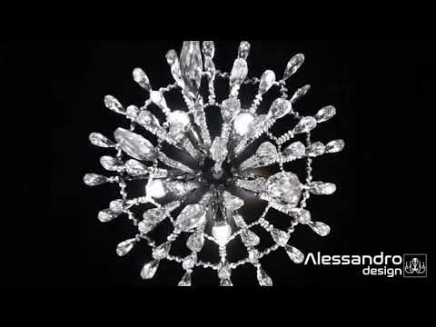 Cristal πολυέλαιος Ego 5x E27, διάμετρος 47cm, γυαλιστερό χρώμιο