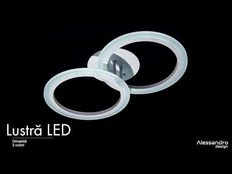 Πολυέλαιος LED με τηλεχειριστήριο BETTY 28W, 2 Κύκλοι, Κρύο/Ζεστό/Ουδέτερο φως, Ρυθμιζόμενο, Λευκό