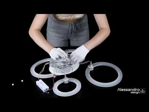 Πολυέλαιος LED με τηλεχειριστήριο BETTY 44W, 4 Κύκλοι, Κρύο/Ζεστό/Ουδέτερο φως, Ρυθμιζόμενο, Λευκό