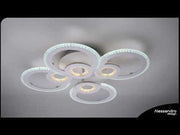 LED πολυέλαιος με το τηλεχειριστήριο του Kade, 72W, 4 κύκλοι, κρύο/ζεστό/ουδέτερο φως, ασταθές, λευκό