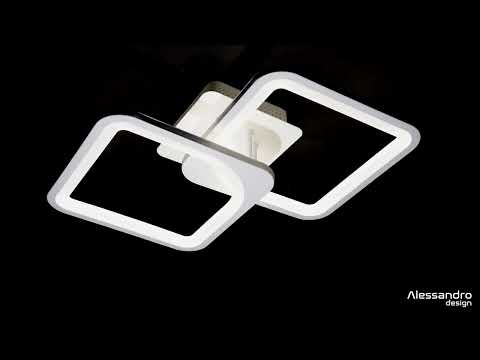 Πολυέλαιος LED με τηλεχειριστήριο ZOE 69W, 2 Τετράγωνα, Κρύο/Ζεστό/Ουδέτερο φως, Ρυθμιζόμενο, Λευκό