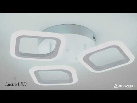 Πολυέλαιος LED ERIKA 24W, 3 Τετράγωνα, Ουδέτερο φως, Λευκό