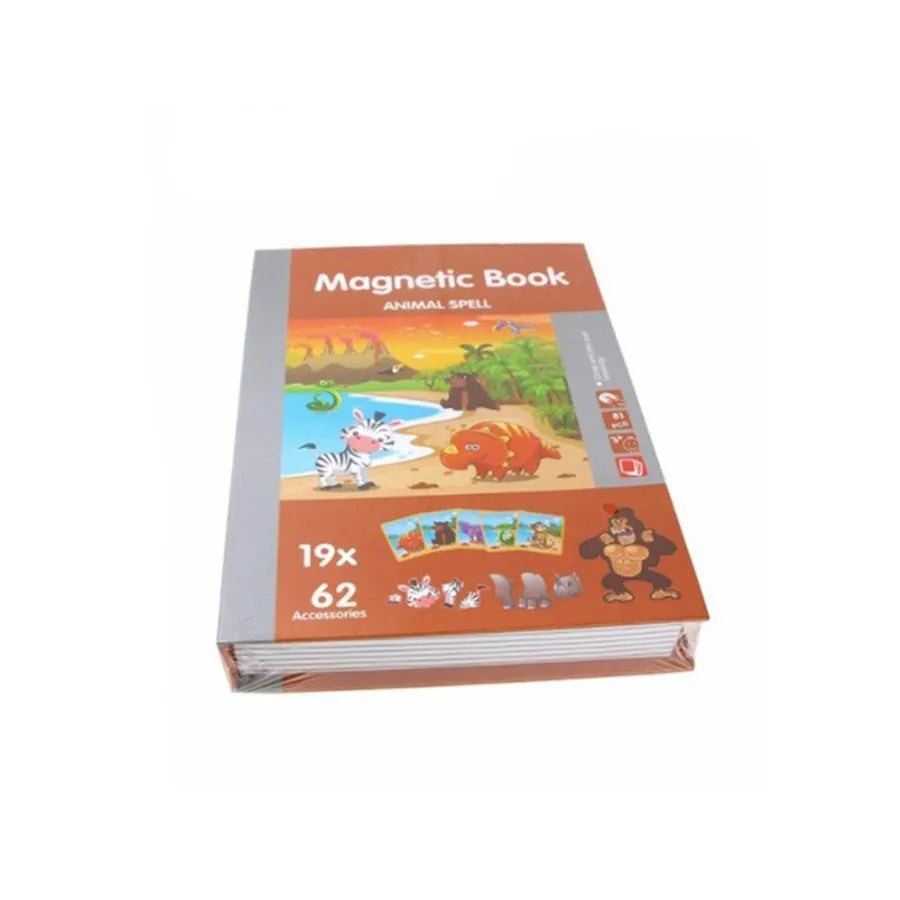 Βιβλίο τύπου παζλ Μαγνητικό βιβλίο Vraja Saltic Animals, 62 κομμάτια και 19 κάρτες, πολύχρωμα