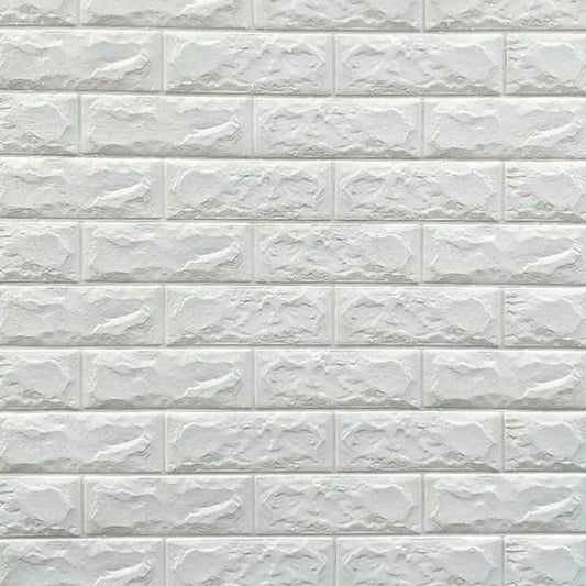 Ρυθμίστε 10x αυτοεξυπηρέτηση 3D White White Bricks από μαλακό αφρό, 70cm x 77cm x 2 mm