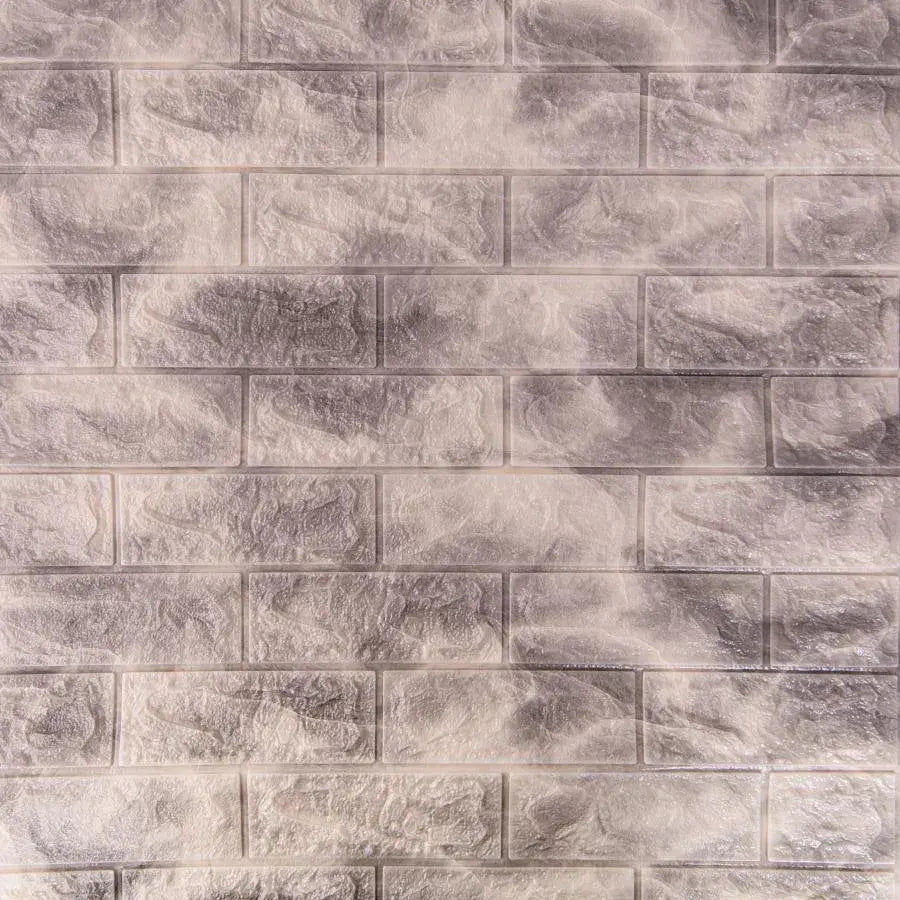 Ρυθμίστε 10D 3D αυτο -επιτυχημένα γκρίζα τούβλα από μαλακό αφρό, 77cm x 70cm x 6mm