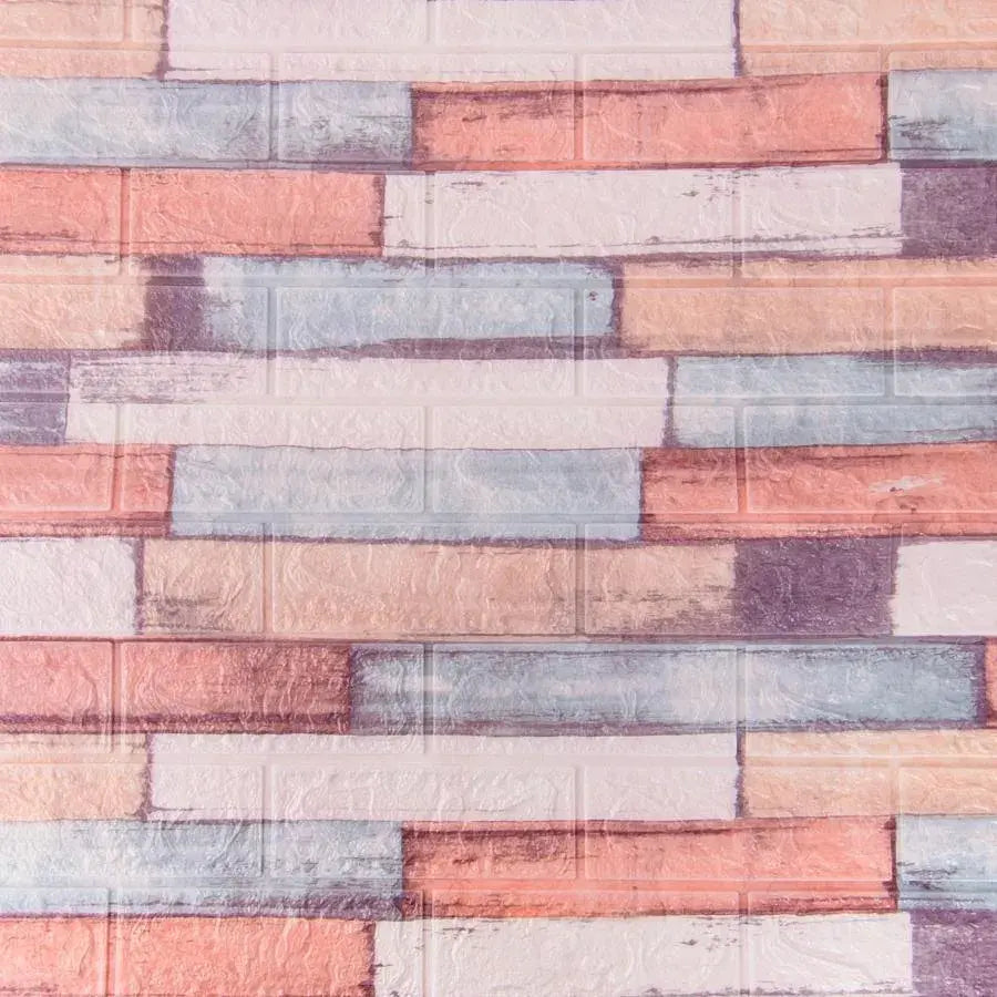 Ρυθμίστε 10D 3D αυτοκόλλητα πολύχρωμα τούβλα μαλακού αφρού, 77cm x 70cm x 6mm