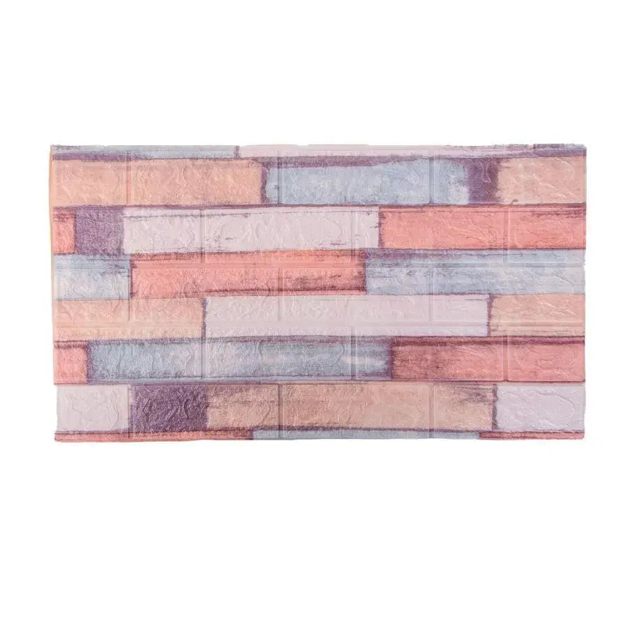 Ρυθμίστε 10D 3D αυτοκόλλητα πολύχρωμα τούβλα μαλακού αφρού, 77cm x 70cm x 6mm