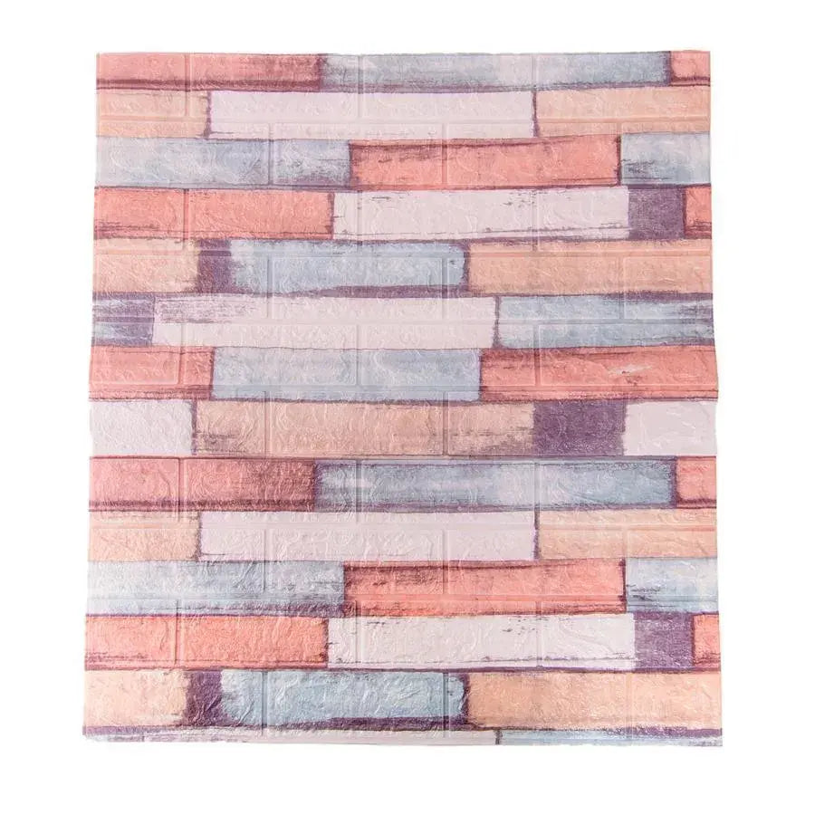 Ρυθμίστε 10D 3D αυτοκόλλητα πολύχρωμα τούβλα μαλακού αφρού, 77cm x 70cm x 6mm