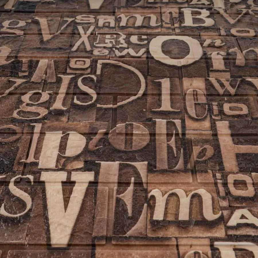 Ρυθμίστε το 10d 3d αυτοκόλλητο καφέ σε μαλακό αφρό, 80cmx70cmx6mm, ανοιχτό καφέ γράμματα