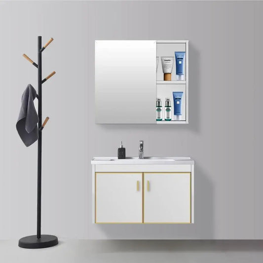 Σετ επίπλων μπάνιου, λευκό, PVC, T356/60