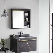 Σετ Έπιπλα Μπάνιου 60x50cm 2 Τεμάχια Μαύρο