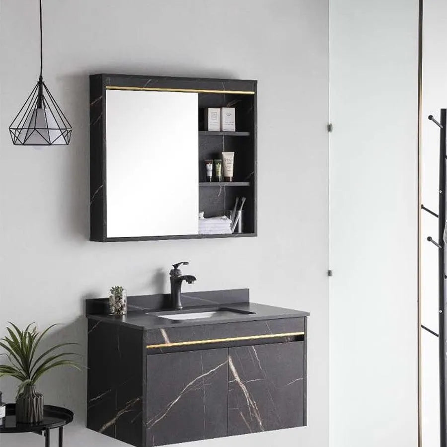 Σετ Έπιπλα Μπάνιου 60x50cm 2 Τεμάχια Μαύρο