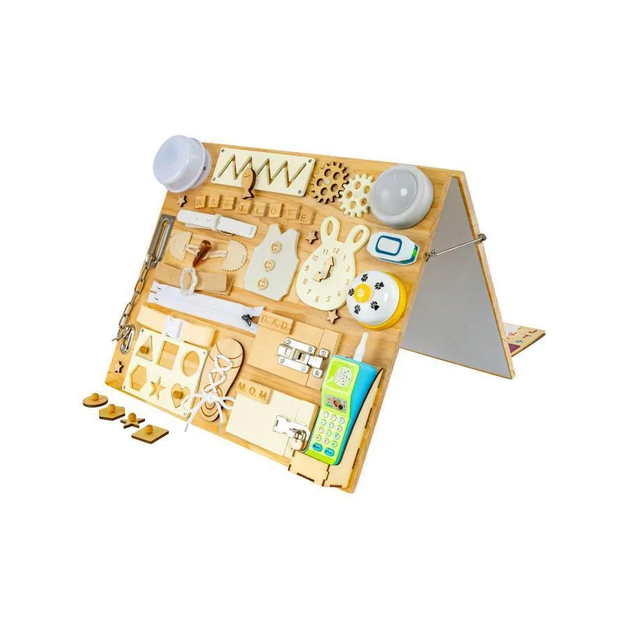 Montessori πολυλειτουργικό εκπαιδευτικό μαγνητικό τραπέζι με lovators, 8 carioci, ξύλο και πλαστικό