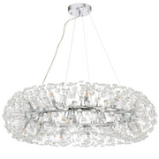 Crystal πολυέλαιος λεπτό 12x G9, διάμετρος 60cm, γυαλιστερό χρώμιο, ρυθμιζόμενο ύψος