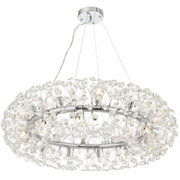 Crystal πολυέλαιος λεπτό 12x G9, διάμετρος 60cm, γυαλιστερό χρώμιο, ρυθμιζόμενο ύψος