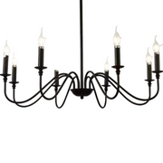 Crystal πολυέλαιο Oliveto 8xe14, διάμετρο 92cm, μαύρο, ρυθμιζόμενο ύψος