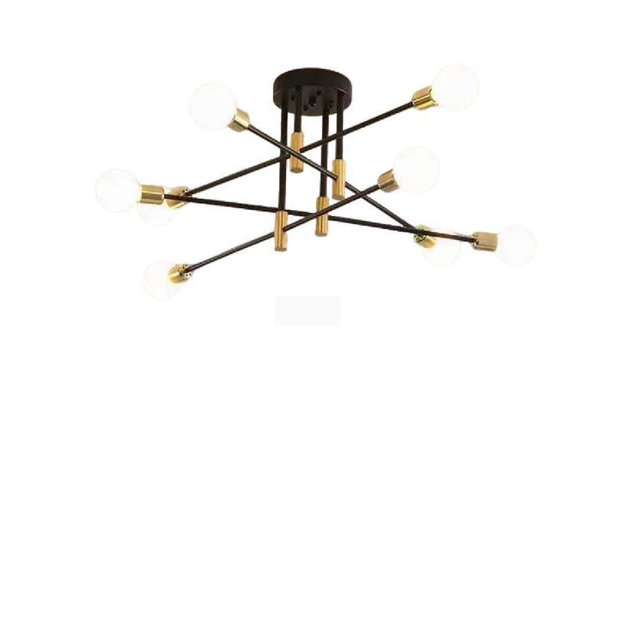 Πολυέλαιος Modernist Hexa 8 Duo, 8x E27, Μαύρο και Χρυσό, Μοντέρνο Σχέδιο