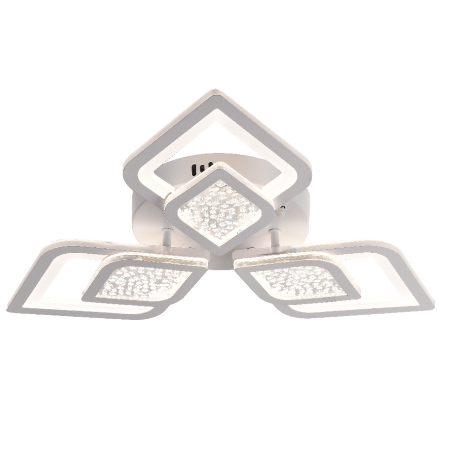 Πολυέλαιος LED με τηλεχειριστήριο DALIA 64W, 3 Πέταλα, Κρύο/Ζεστό/Ουδέτερο φως, Ρυθμιζόμενο, Λευκό