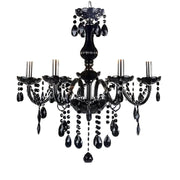 Crystal Cryedrich Chandelier, 5xe14, διάμετρο 48cm, μαύρο, ρυθμιζόμενο ύψος