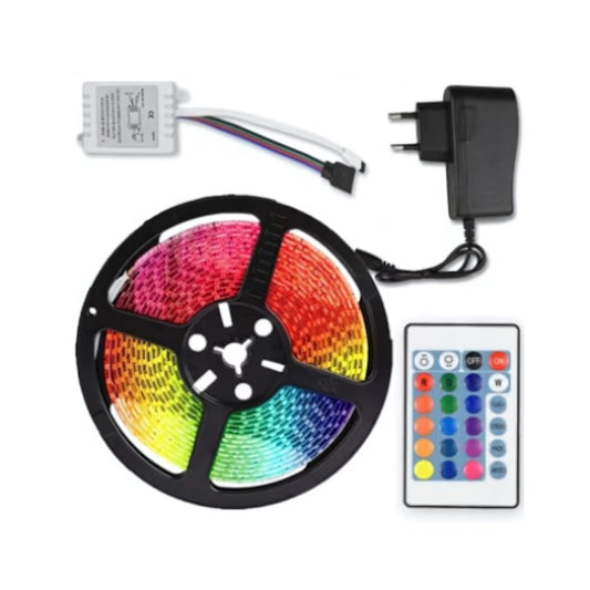LED Strip Kit 2835 με τηλεχειριστήριο, RGB, 10W/m, 5m, IP44