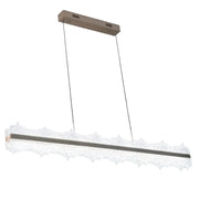 Lustra LED suspendata cu telecomanda RENZO 56W, lumina Rece/Calda/Neutra, Dimabila,Inaltime Reglabila, Auriu
