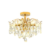 Candelabru Cristal Fiamma, 6x E14, Diametru 45cm, Auriu