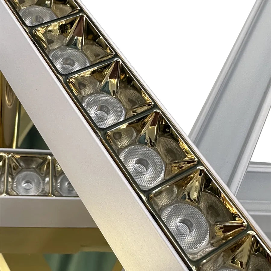 Πολυέλαιος LED με τηλεχειριστήριο MAKOTO 144W, 6 Στοιχείων, Γραμμικό, Κρύο/Ζεστό/Ουδέτερο φως, Ρυθμιζόμενο, Χρυσό Λευκό