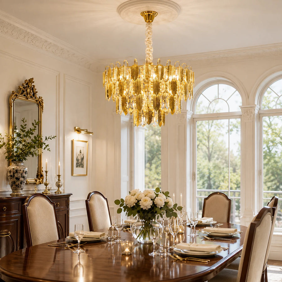 Crystal Chandelier VENARIA 8x E14, Διάμετρος 50cm, Γυαλιστερό Χρυσό, Ρυθμιζόμενο Ύψος - 01_CC8052-500GD.png