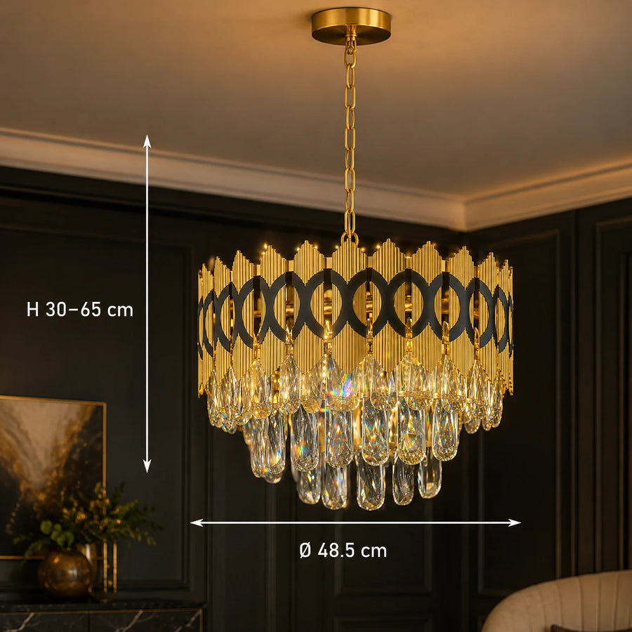 Candelabru Cristal PIERREFONDS Eleganza 8x E14, Diametru 48.5cm, Auriu Lucios, Inaltime Reglabila - 01_CC8942-500.png