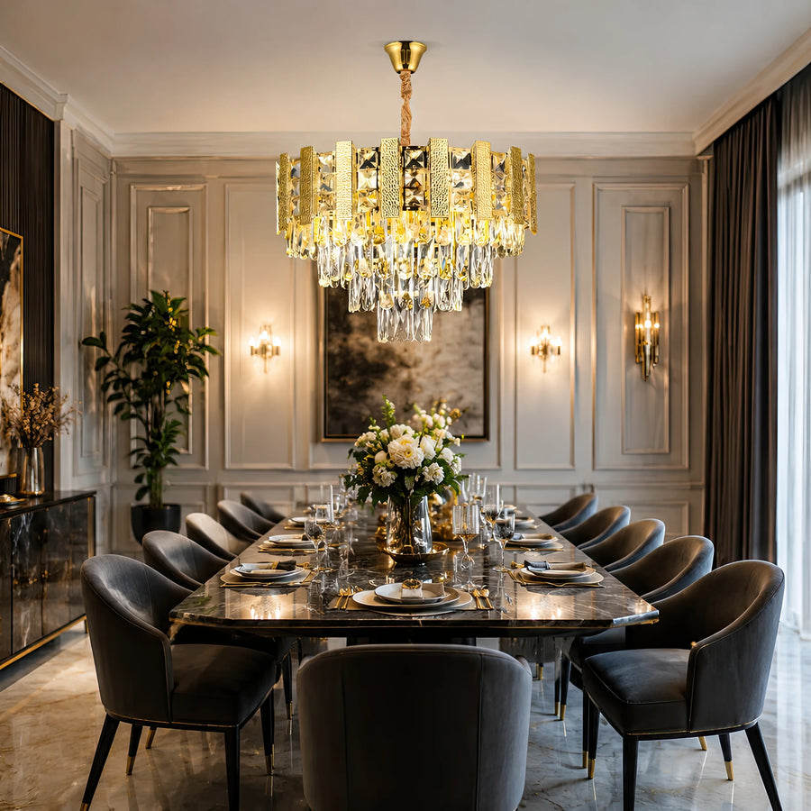 Candelabru Cristal PELES Petito 3xE14, Diametru 27cm, Auriu Lucios, Inaltime Reglabila - 01_CC8958 300GD.png