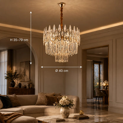 Crystal Chandelier ALHAMBRA Nobile 5x E14, Διάμετρος 40cm, Γυαλιστερό Χρυσό, Ρυθμιζόμενο Ύψος - 01_CC920-400GD.png